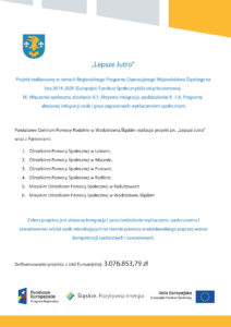 Plakat projektu "Lepsze Jutro"